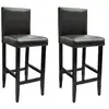 vidaXL Tabourets de bar lot de 2 noir similicuir