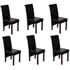 vidaXL Chaises à manger lot de 6 noir similicuir