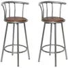 vidaXL Tabourets de bar lot de 2 marron acier