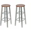 vidaXL Tabouret de bar lot de 2 métal avec siège en MDF