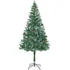 vidaXL Arbre de Noël artificiel avec pommes de pin 180 cm