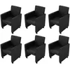 vidaXL Chaises à manger lot de 6 noir similicuir