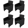 vidaXL Chaises à manger lot de 4 noir similicuir
