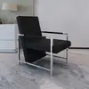 vidaXL Fauteuil avec pieds chromés Noir Similicuir
