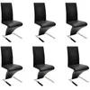vidaXL Chaises à manger lot de 6 noir similicuir