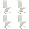 vidaXL Chaises à manger lot de 4 blanc similicuir