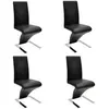 vidaXL Chaises à manger lot de 4 noir similicuir