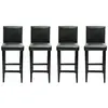 vidaXL Tabourets de bar lot de 4 noir similicuir