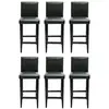 vidaXL Tabourets de bar lot de 6 noir similicuir