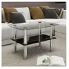vidaXL Table basse avec 2 étagères Verre