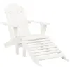 vidaXL Chaise de jardin avec pouf Bois Blanc