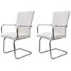 vidaXL Chaises à manger cantilever lot de 2 blanc similicuir
