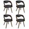 vidaXL Chaises à manger lot de 4 marron bois courbé et similicuir