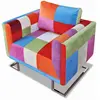 vidaXL Fauteuil cube avec design de patchwork Chrome Tissu