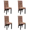 vidaXL Chaises à manger lot de 4 marron similicuir