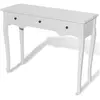 vidaXL Table de console et coiffeuse avec 3 tiroirs Blanc