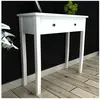 vidaXL Table de console et coiffeuse avec 2 tiroirs Blanc