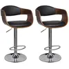 vidaXL Tabourets de bar 2 pcs Bois courbé et similicuir