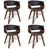 vidaXL Chaises à manger lot de 4 bois courbé et similicuir