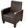 vidaXL Fauteuil Marron Similicuir