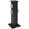 vidaXL Pilier avec prise de jardin et minuterie Noir