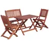 vidaXL Ensemble à manger d'extérieur 4 pcs pour enfants Eucalyptus