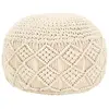 vidaXL Pouf fait à la main en macramé 45 x 30 cm Coton