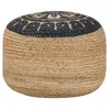 vidaXL Pouf fait à la main Bleu 45 x 30 cm Jute
