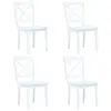 vidaXL Chaises à manger lot de 4 blanc bois d'hévéa massif