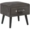 vidaXL Table de chevet Gris 40x35x40 cm Velours
