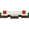 vidaXL Salon de jardin 7 pcs avec coussins Résine tressée Marron