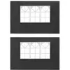 vidaXL Paroi de tente de réception 2 pcs avec fenêtre PE Anthracite