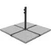 vidaXL Plaque de poids carrée pour parasol Granit 25 kg Gris