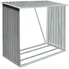 vidaXL Abri de stockage de bois Acier galvanisé 163x83x154 cm Gris