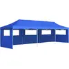 vidaXL Tente de réception pliable avec 5 parois 3x9 m Bleu