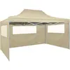 vidaXL Tente pliable avec 3 parois 3 x 4,5 m Crème