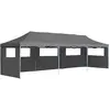 vidaXL Tente de réception pliable avec 5 parois 3 x 9 m Anthracite