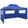 vidaXL Tente pliable avec 3 parois 3 x 4,5 m Bleu