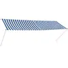 vidaXL Auvent rétractable 350x150 cm Bleu et blanc
