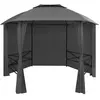 vidaXL Chapiteau tente de jardin avec rideaux Hexagonal 360 x 265 cm