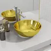 vidaXL Lavabo 28 x 10 cm Céramique Doré