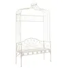 vidaXL Banc de jardin 122 cm Fer Blanc antique