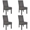 vidaXL Chaises à manger lot de 4 marron rotin Kubu et bois de manguier