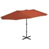 vidaXL Parasol avec poteau en aluminium 460 x 270 cm Terre cuite