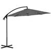 vidaXL Parasol en porte-à-feux avec poteau Acier 300 cm Anthracite