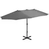vidaXL - Parasol - met - aluminium - paal - 460x270 - cm - antraciet
