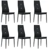 vidaXL Chaises à manger lot de 6 noir similicuir