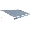 vidaXL Auvent pliable manuel 450 cm Bleu/blanc