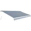 vidaXL Auvent pliable manuel 500 cm Bleu/blanc
