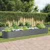 vidaXL Lit surélevé de jardin 400x80x44 cm Acier galvanisé Gris